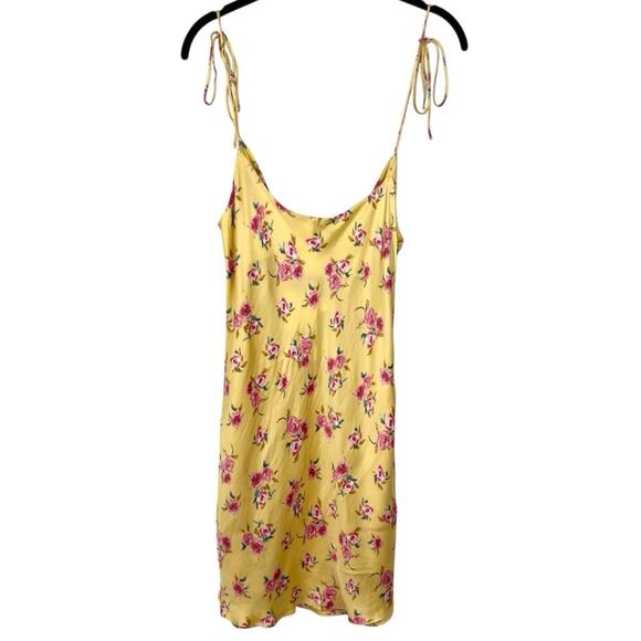 NEW Zara The Safia Floral Yellow Satin Slip Dress Large Blogger Fave - Picture 8 of 8